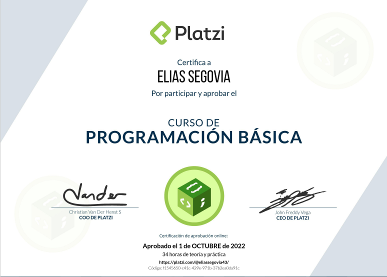 Certificado Platzi